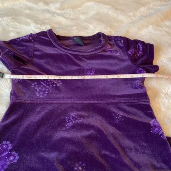 Gap Purple Velvet/Velour Holiday Dress Girls Size XXS - Picture 9 of 11
